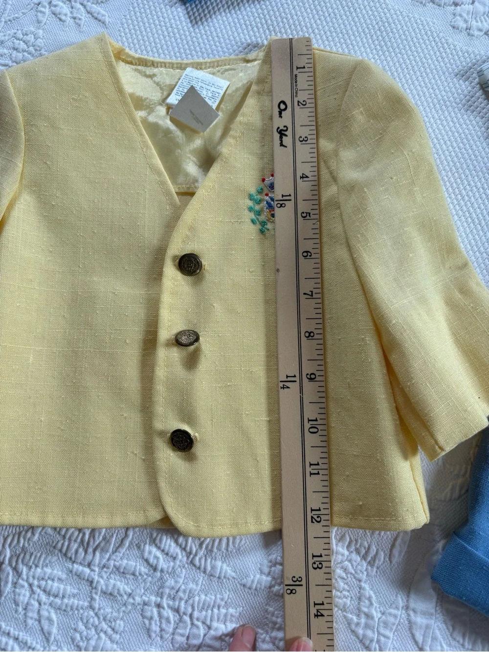Vintage 70s Good Lad baby boy's blazer suspender shortalls outfit set 12 mos